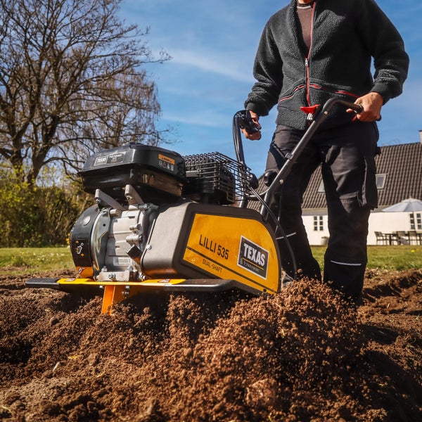 Benzin Gartenfräse Texas Lilli 535TG – 85 cm Arbeitsbreite, 212 cm³ Motor, Rückwärtsgang, Profi-Bodenhacke