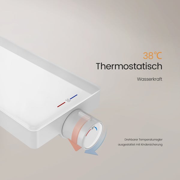 Thermostatarmatur mit drehbarem Temperaturregler und Kindersicherung