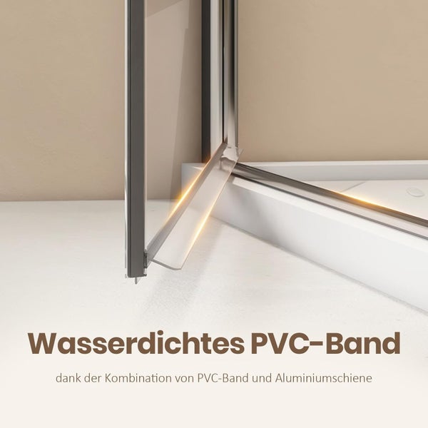 EMKE Duschkabine 80 x 80 cm Nischentür Pendeltür Nano Beschichtung Duschwand Schwingtür Duschtür Seitenwand Eckeinstieg, 185cm