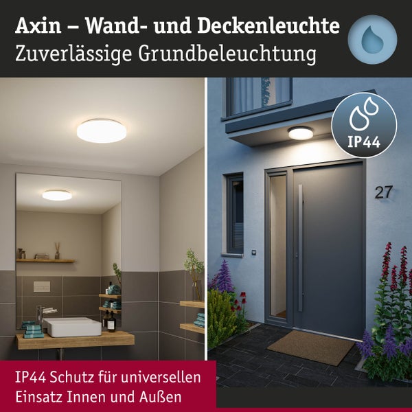 Deckenleuchte Axin IP44 E27 230V max. 2x18W Weiß