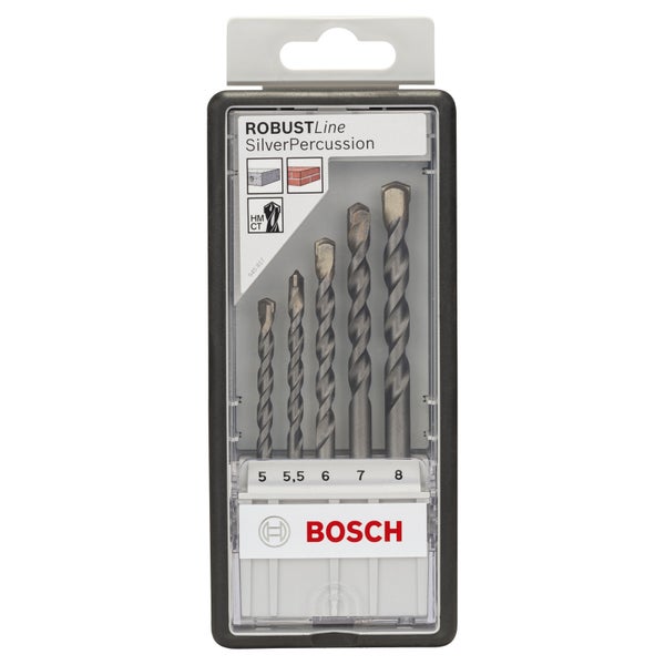 Bosch Robust Line Silver Percussion Steinbohrer Set im Koffer