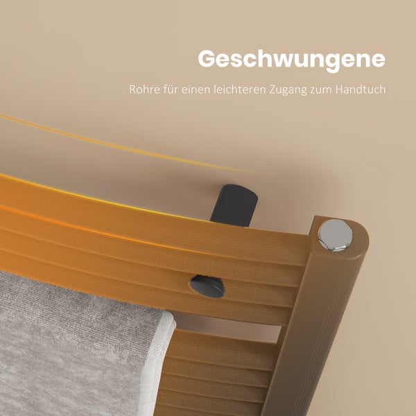 EMKE Elektrischer Badheizkörper 75x50 cm, Gebogener Handtuchwärmer mit Heizstab & Thermostat, 300W, Anthrazit, für Badezimmer geeignet