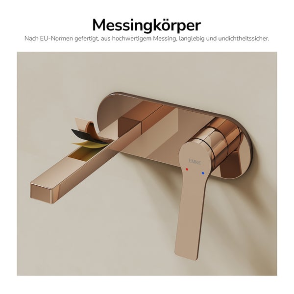 EMKE Messing Waschtischarmatur zur Wandmontage