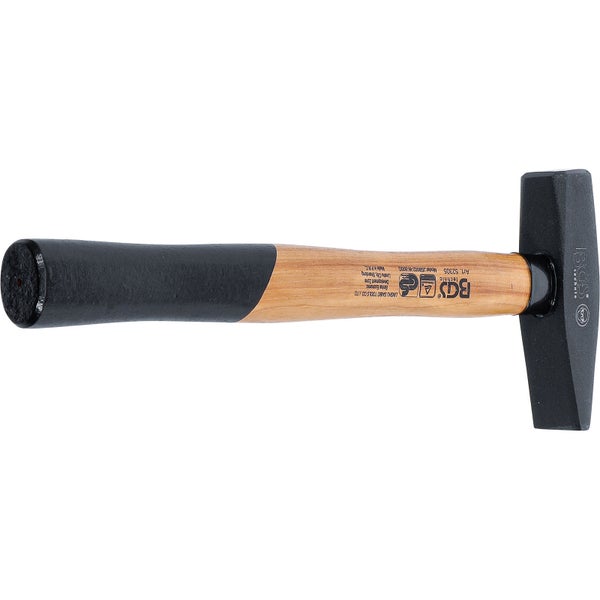 Hammer mit Holzgriff und schwarzem Gummigriff