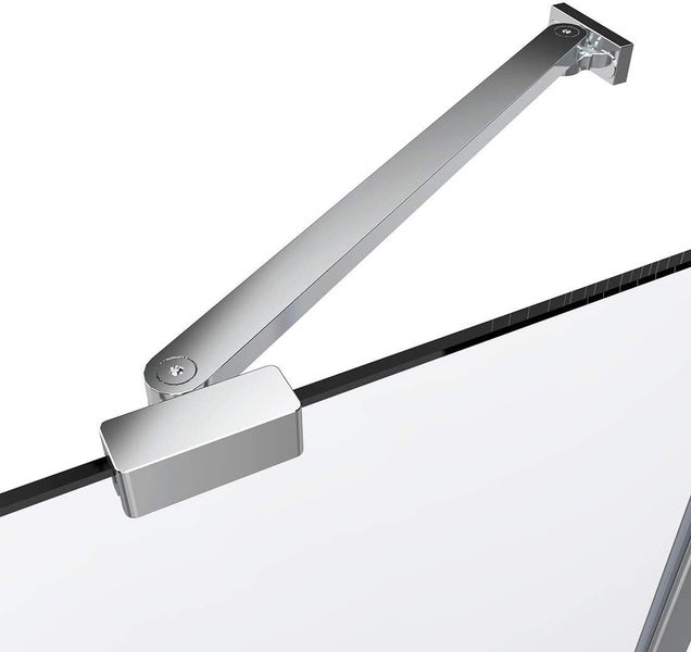 Walk-in-Dusche EMKE Eckdusche Duschabtrennung 800mm Breite, 195 cm Höhe, Walk-In Dusche, Duschtür mit Seitenwand, 8mm ESG-Sicherheitsglas mit Nano-Beschichtung, Schwarz