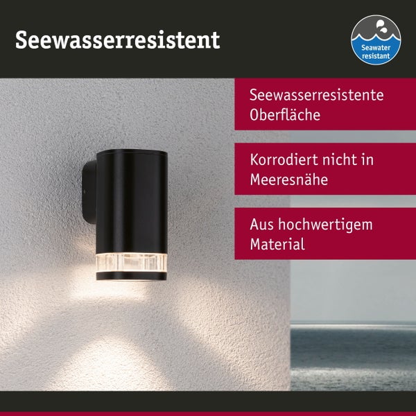 Außenwandleuchte Colum seewasserresistent IP44 80x112mm max. 20W 230V Anthrazit Aluminium