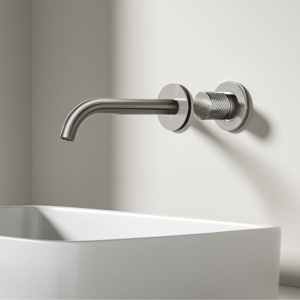 EMKE Bad-Waschtischarmatur Unterputz 281×140×65 mm, aus Kupfer, Einhebelmischer, Wandmontage, mit 170 mm Auslauf, Anthrazit Matt, für Badezimmer Waschbecken