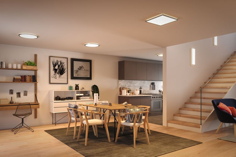 LED Panel 3-Step-Dim Atria Shine Backlight eckig 420x420mm 22W 2200lm 3000K Chrom matt dimmbar
