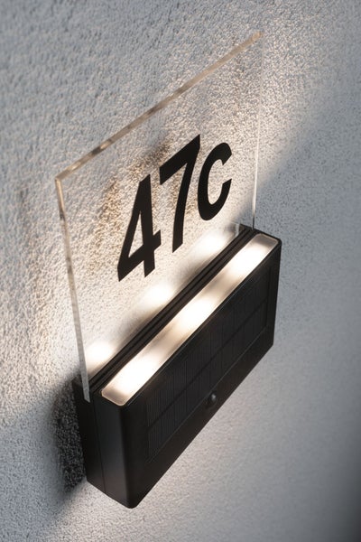 Solar LED Hausnummernleuchte Neda Bewegungsmelder IP44 3000K 27lm Anthrazit