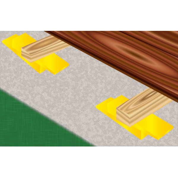 Triuso Kunststoff Rastkeil 150x45x25mm gelb max.2200kg, - 6 Stück je Verpackungseinheit