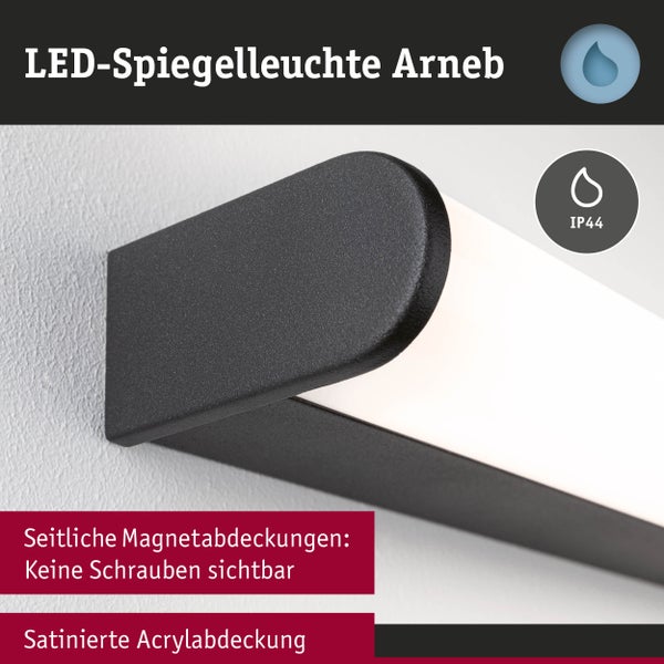 Selection Bathroom LED Wandleuchte Arneb IP44 3000K 1000lm 230V 12,5W Schwarz