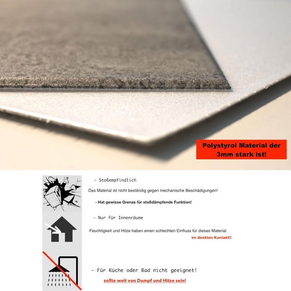 Betonoptik Imitat Paneelen aus Polystyrol XPS Styropor Deckenpaneelen Wandpaneelen 3mm dick - 100x50cm 0,5m² 4114XL