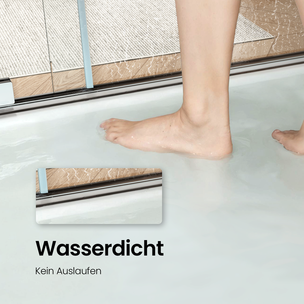 EMKE Walk-In Dusche 120x195 cm, Eckdusche mit Seitenwand, 8 mm ESG-Sicherheitsglas mit Nano-Beschichtung, Chromprofil, für das Badezimmer geeignet