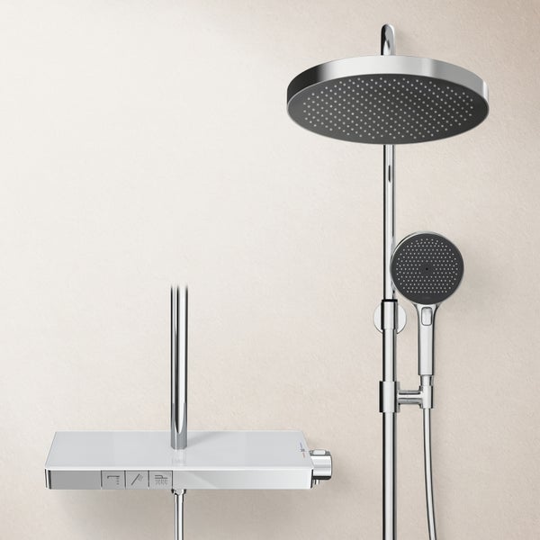 Aufputz Duschsystem mit Kopfbrause und Handbrause