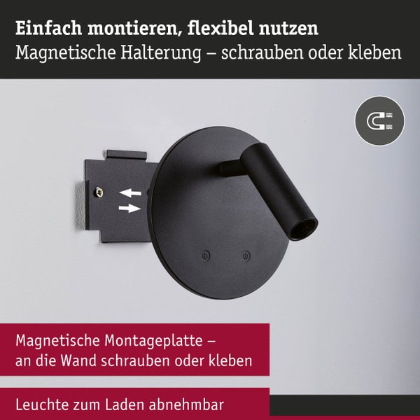 Magnetische LED Lampe zur Wandmontage mit Magnet Symbol