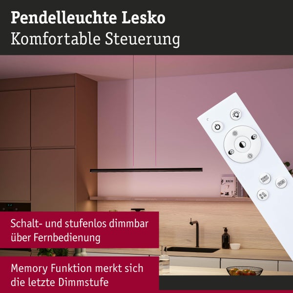 Lesko Pendelleuchte mit Fernbedienung in einer modernen Küche