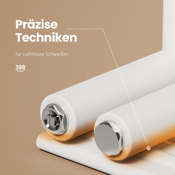 Nahaufnahme von zwei Heizkörperrohren mit präzisen Techniken für nahtloses Schweißen