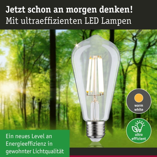 Eco-Line Filament 230V LED Kolben ST64 E27 840lm 4W 3000K Klar