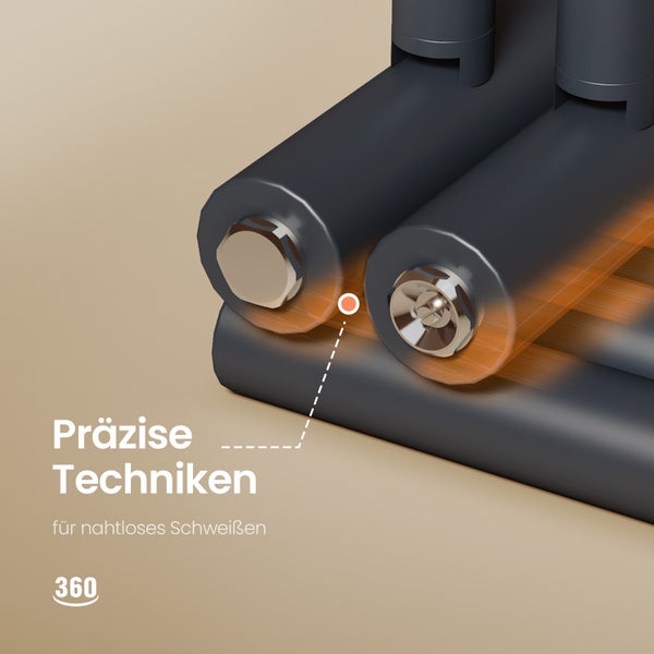 EMKE Badheizkörper mit Handtuchfunktion 1535×600 mm Rundrohr, Warmwasserheizung, Anthrazit, 933W, Stahl, Wandmontage, für Badezimmer geeignet
