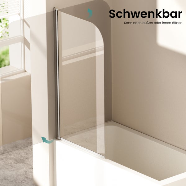 Drehbare Badewannenabtrennung aus Glas