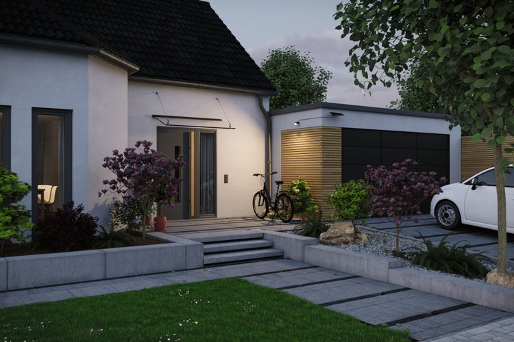 Solar Fluter Flotas inkl. Dämmerungsgesteuerter Bewegungsmelder (HF) IP65 3000K 700lm Anthrazit