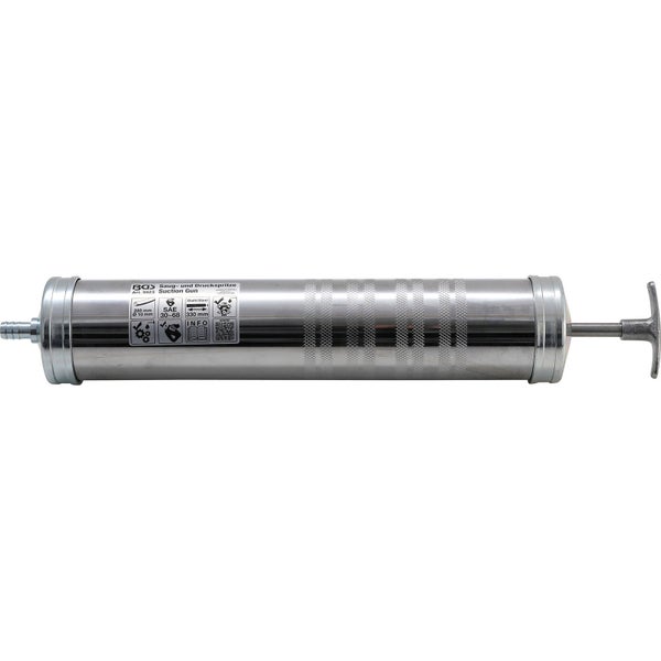 BGS Saug- und Druckspritze aus Stahl für Werkstattanwendungen.