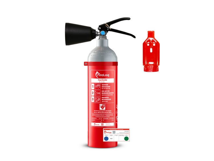 FireLoq Kohlenstoffdioxid Feuerlöscher inklusive Wandhalterung