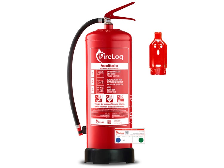 Roter ABC Pulver Feuerlöscher mit Wandhalterung