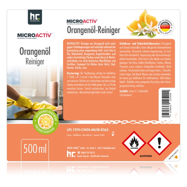 MICROACTIV Orangenöl Reiniger von Höfer Chemie im 500-Milliliter-Behälter
