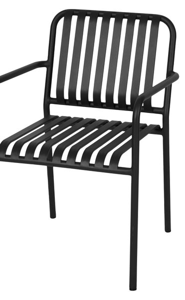 Stella Gartenstuhl stapelbar, schwarz. 2er Set