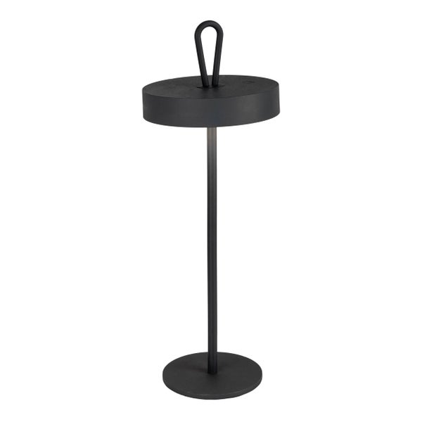 LED-Akku-Tischleuchte magnetisch ELLA für Außen und Innen, aus Metall und Kunststoff in Schwarz, 35 cm hoch