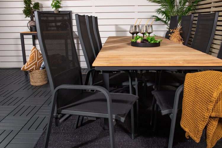 Copacabana Gartenstuhl stapelbar schwarz. 2er Set