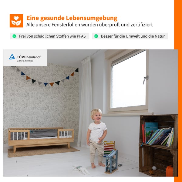 Simple Fix Fensterfolie - Milchglasfolie 45 x 500 cm - Sichtschutzfolie Fenster Folie, Isolierfolie, Fensterfolie Milchglas - Fensterfolie Blickdicht Selbsthaftend - Milch