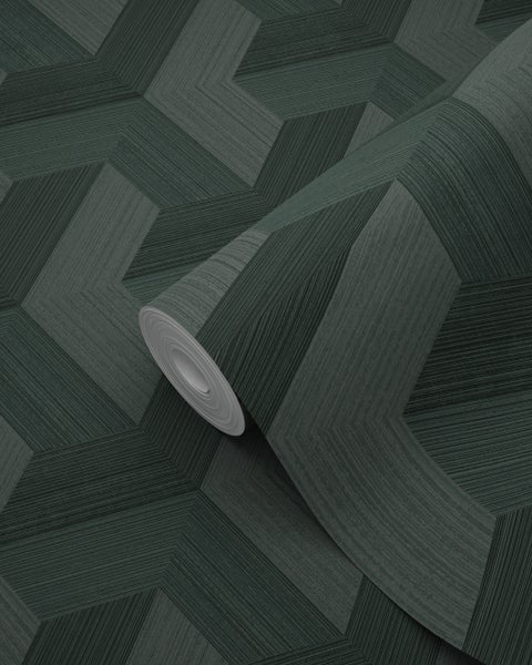 Origin Wallcoverings Tapete 3D-Muster Dunkelgrün - 50 x 900 cm - 348004