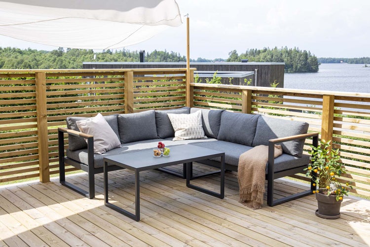 Texas Lounge-Set 2 Teile grau,schwarz. 110 X 60 X 50 cm