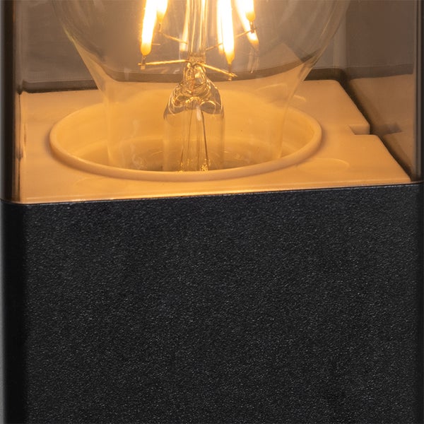 Außenstehlampe schwarz 70 cm IP44 mit Rauchglas - Dänemark