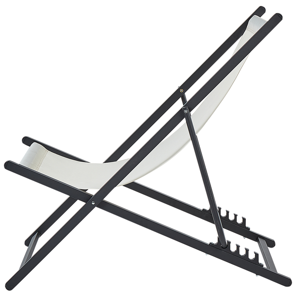 Klappbarer Liegestuhl LOCRI II Metall Hellbeige
