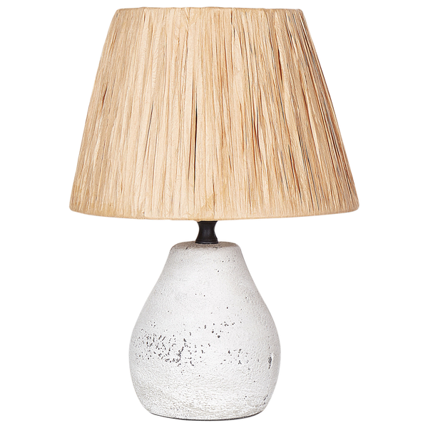 Tischlampe 2er Set ARWADITO Keramik Cremeweiß