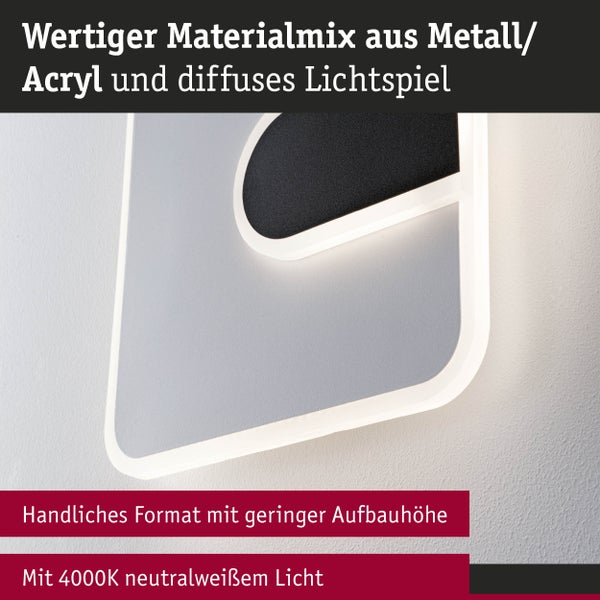 Wandleuchte aus Metall und Acryl mit neutralweißem Licht