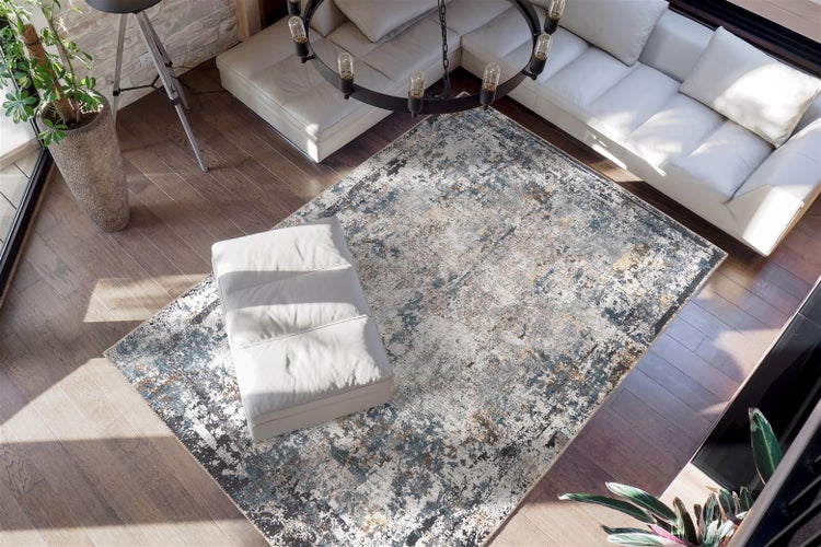 Flachflor Teppich Kana Multi / Schwarz Modern, Vintage-Design 110 x 180 cm