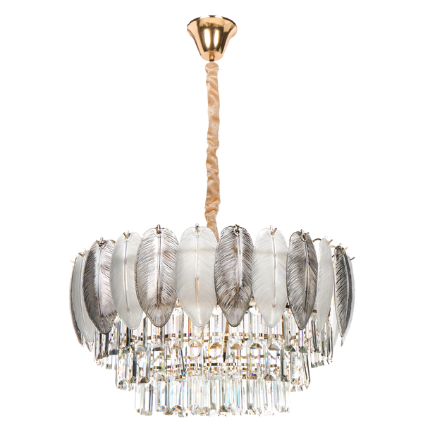 Federleuchter mit Kristallanhängern für Innenräume