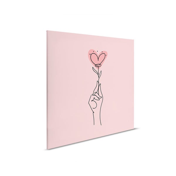 Leinwandbild mit Hand und Herzmotiv
