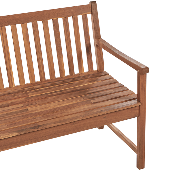 Gartenbank mit Auflage VIVARA 180 cm zertifiziertes Akazienholz Dunkelrot