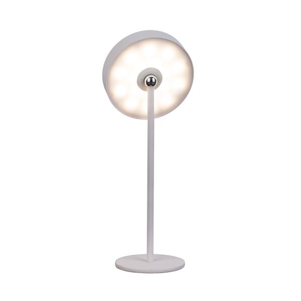 LED-Akku-Tischleuchte magnetisch ELLA für Außen und Innen, aus Metall und Kunststoff in Weiß , 35 cm hoch