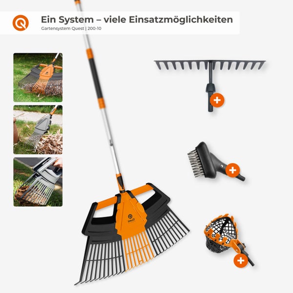 Gartensystem Quest mit verschiedenen Aufsätzen für die Gartenarbeit