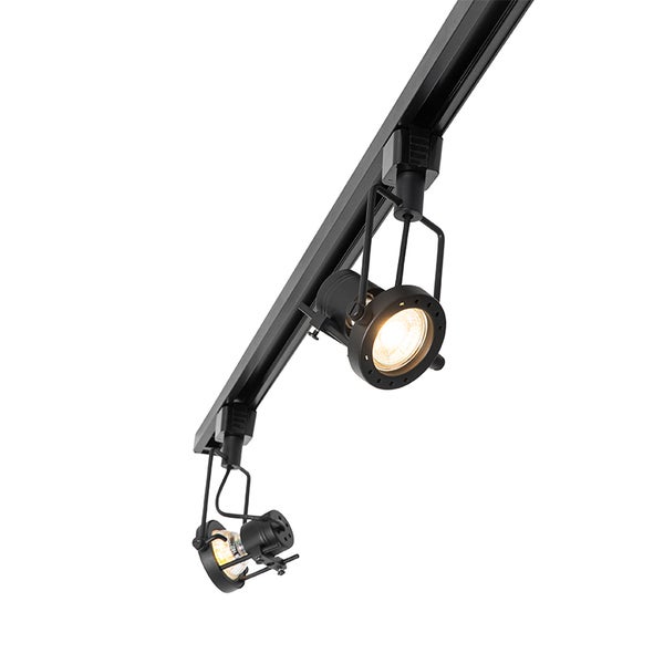 Schienensystem mit 5 Spots 1-phasig schwarz - Sulux