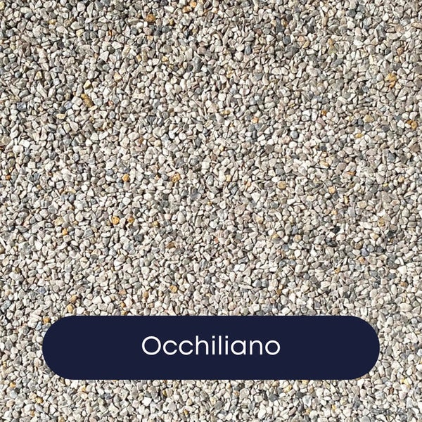 Occhiliano Steinteppich aus feinem Naturstein-Granulat.