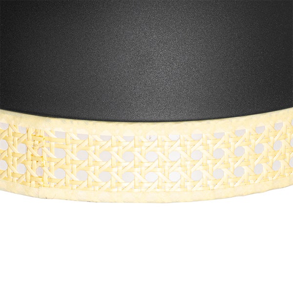 Orientalische Hängelampe schwarz mit Rattan 30 cm - Magna Rattan