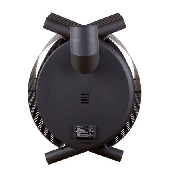 Rückansicht des Kaminofens mit Rauchrohranschluss und Lufteinlässen