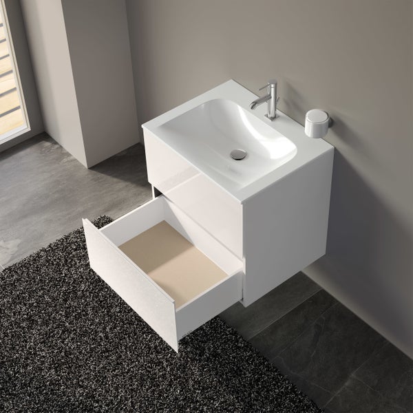 KEUCO Emma Badmöbel-Set 65 cm 2-teilig, mit Waschtisch und Unterbau